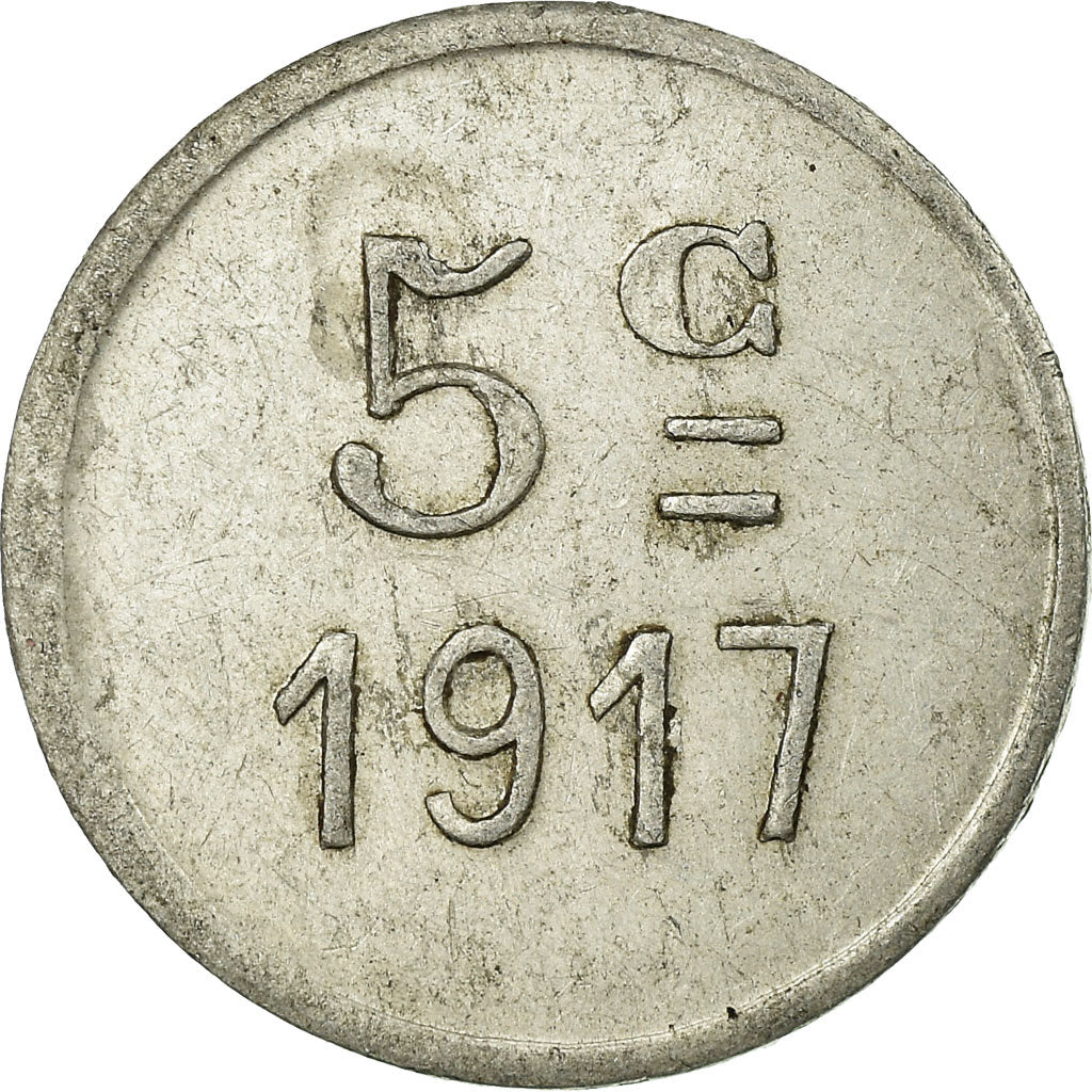 Moneda, Francia, Ville de Montréal, Montréal, 5 Centimes, 1917, MBC+