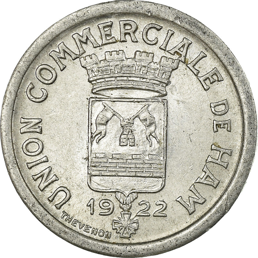Moneta, Francia, Union Commerciale, Ham, 5 Centimes, 1922, SPL-, Alluminio