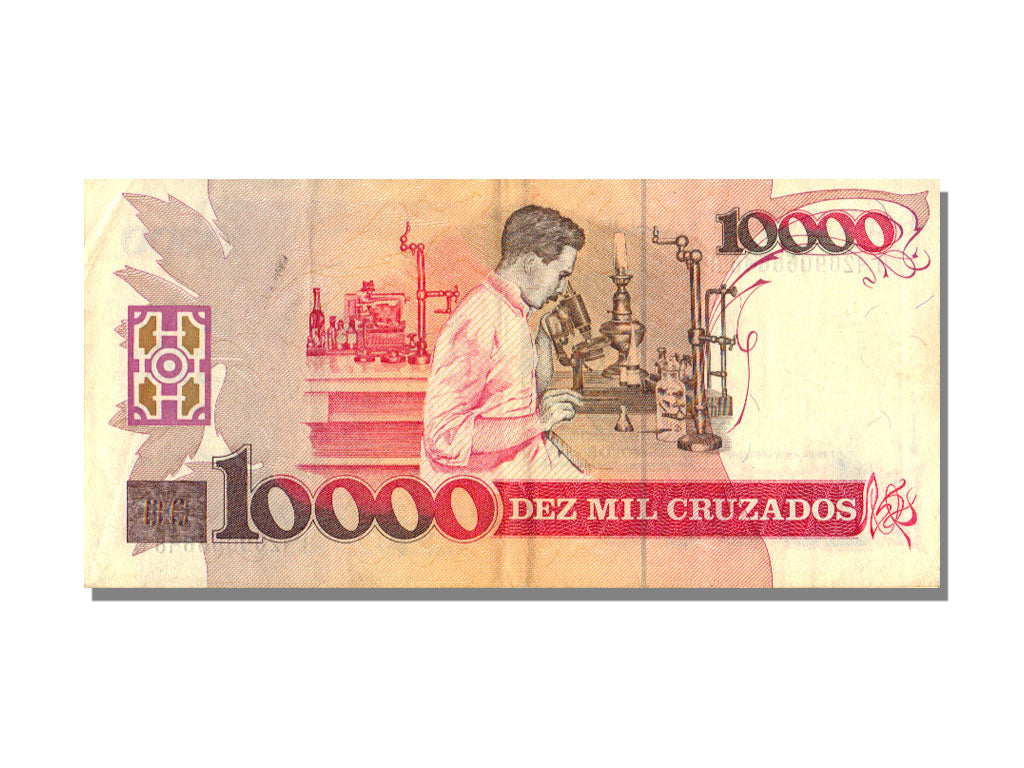 Brazil, 10 Cruzados Novos on 10,000 Cruzados, KM #218b, AU(55-58), A