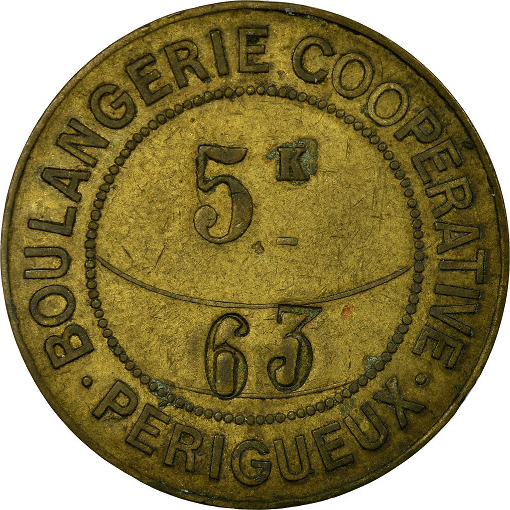 Monnaie, France, Boulangerie Coopérative, Périgueux, 5 Kilos, TTB, Laiton