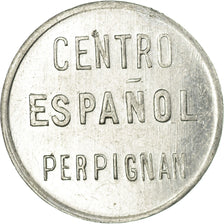 Coin, France, Centro Español, Perpignan, 25 Centimes, AU(55-58), Aluminium