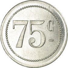 Coin, France, Centro Español, Perpignan, 75 Centimes, AU(55-58), Aluminium
