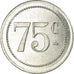 Coin, France, Centro Español, Perpignan, 75 Centimes, AU(55-58), Aluminium