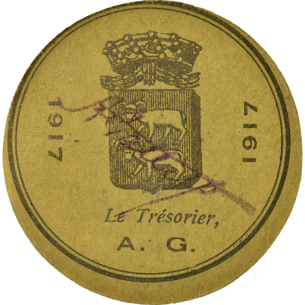 Moeda, França, Lectoure, 25 Centimes, 1917, AU(55-58), Cardboard