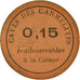 Moneda, Francia, Caves des Carmélites, Lyon, 0.15 Franc, MBC+, Cardboard