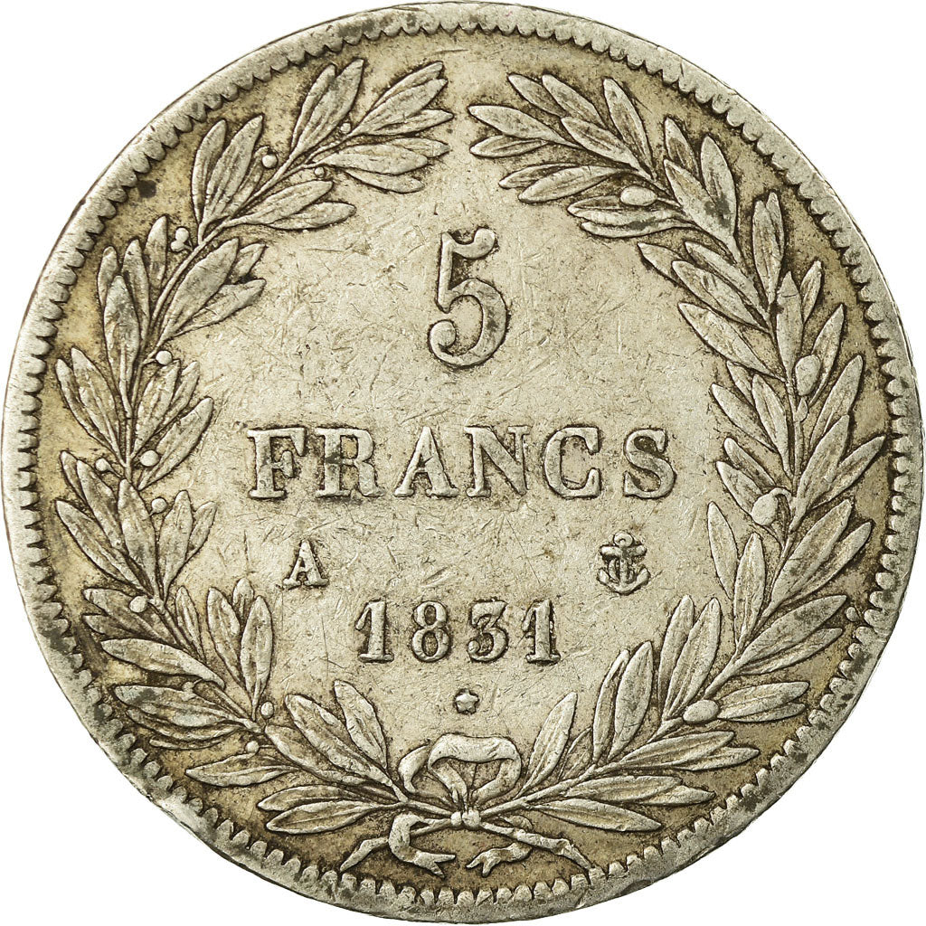 Coin, France, Louis-Philippe, 5 Francs, 1831, Paris, VF(30-35), Silver
