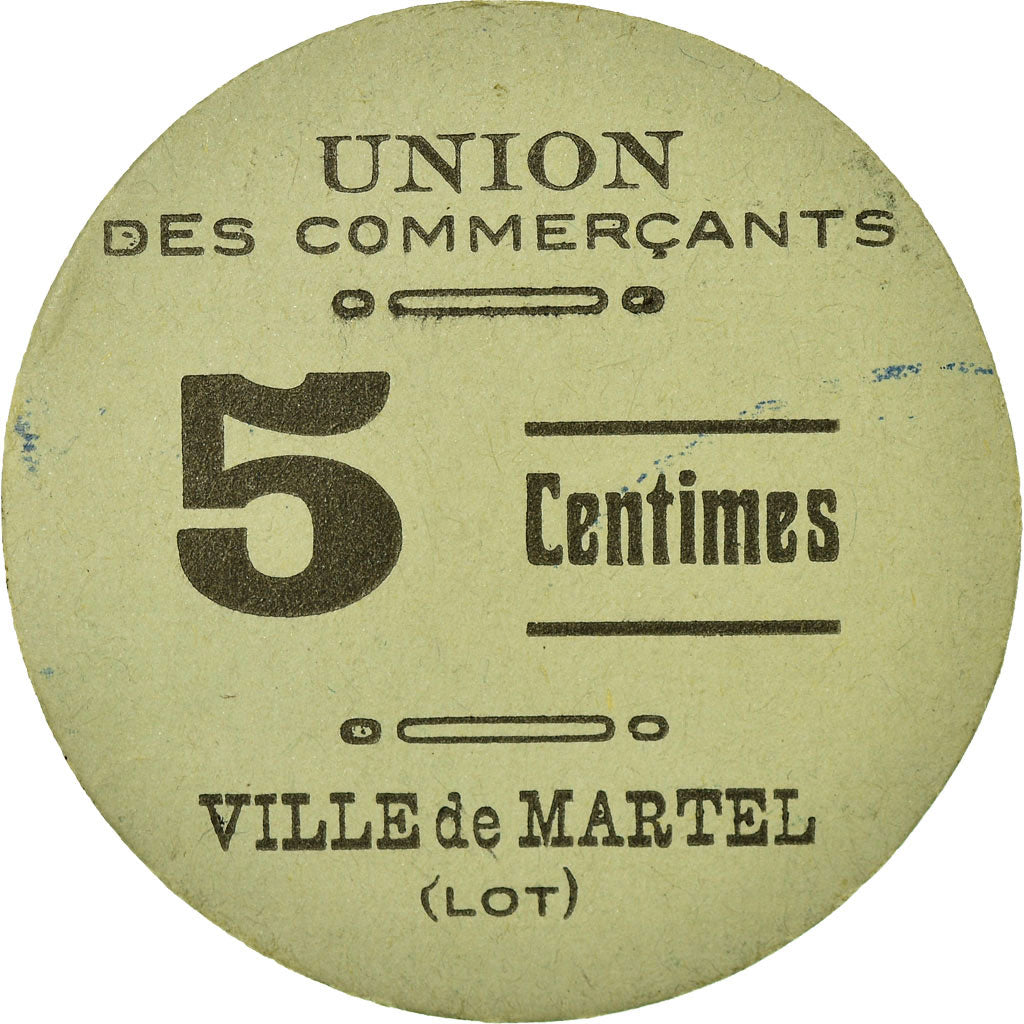 Münze, Frankreich, Union des Commerçants, Martel, 5 Centimes, 1916, VZ