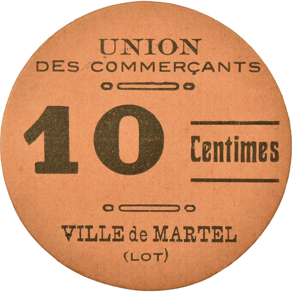 Coin, France, Union des Commerçants, Martel, 10 Centimes, 1916, AU(55-58)