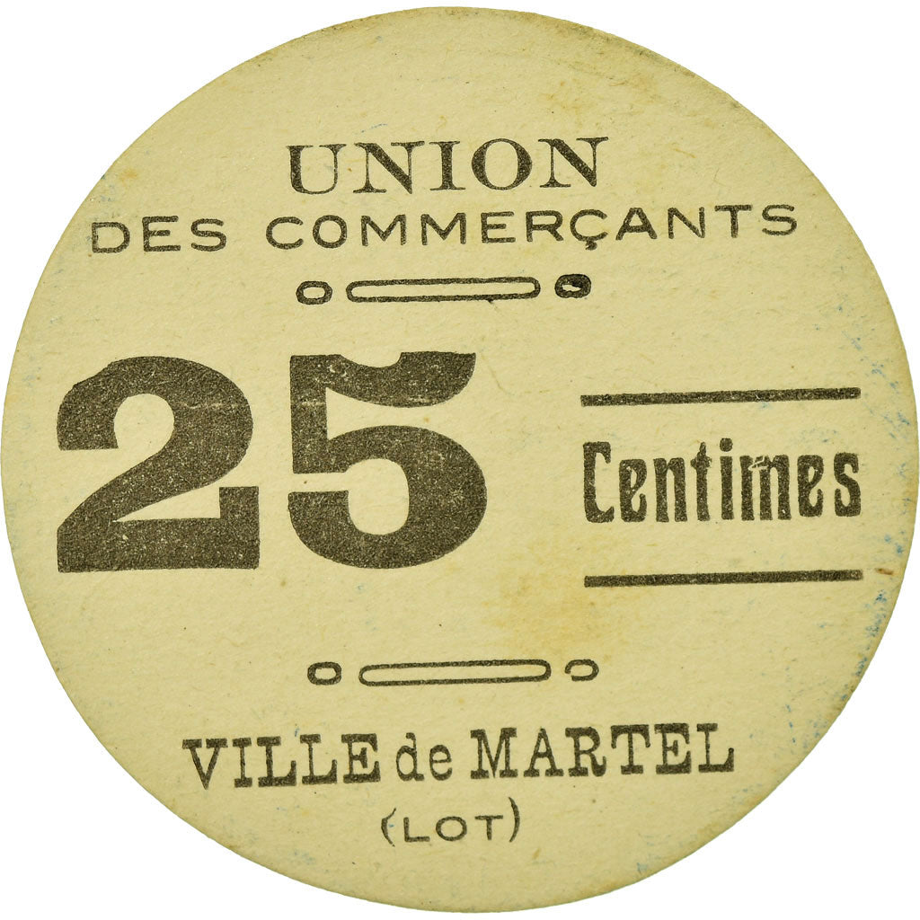 Coin, France, Union des Commerçants, Martel, 25 Centimes, 1916, AU(55-58)