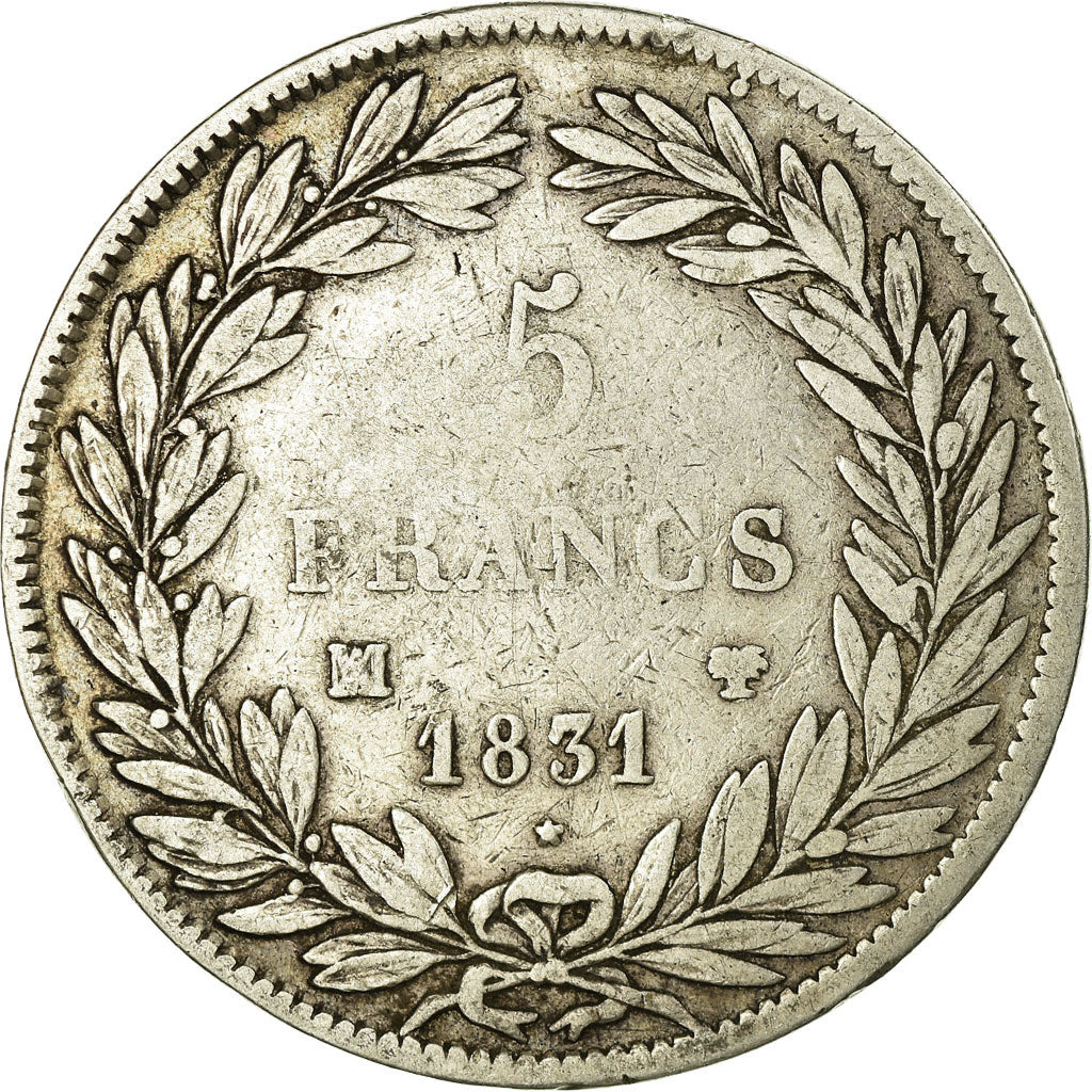 Coin, France, Louis-Philippe, 5 Francs, 1831, Marseille, VF(30-35), Silver