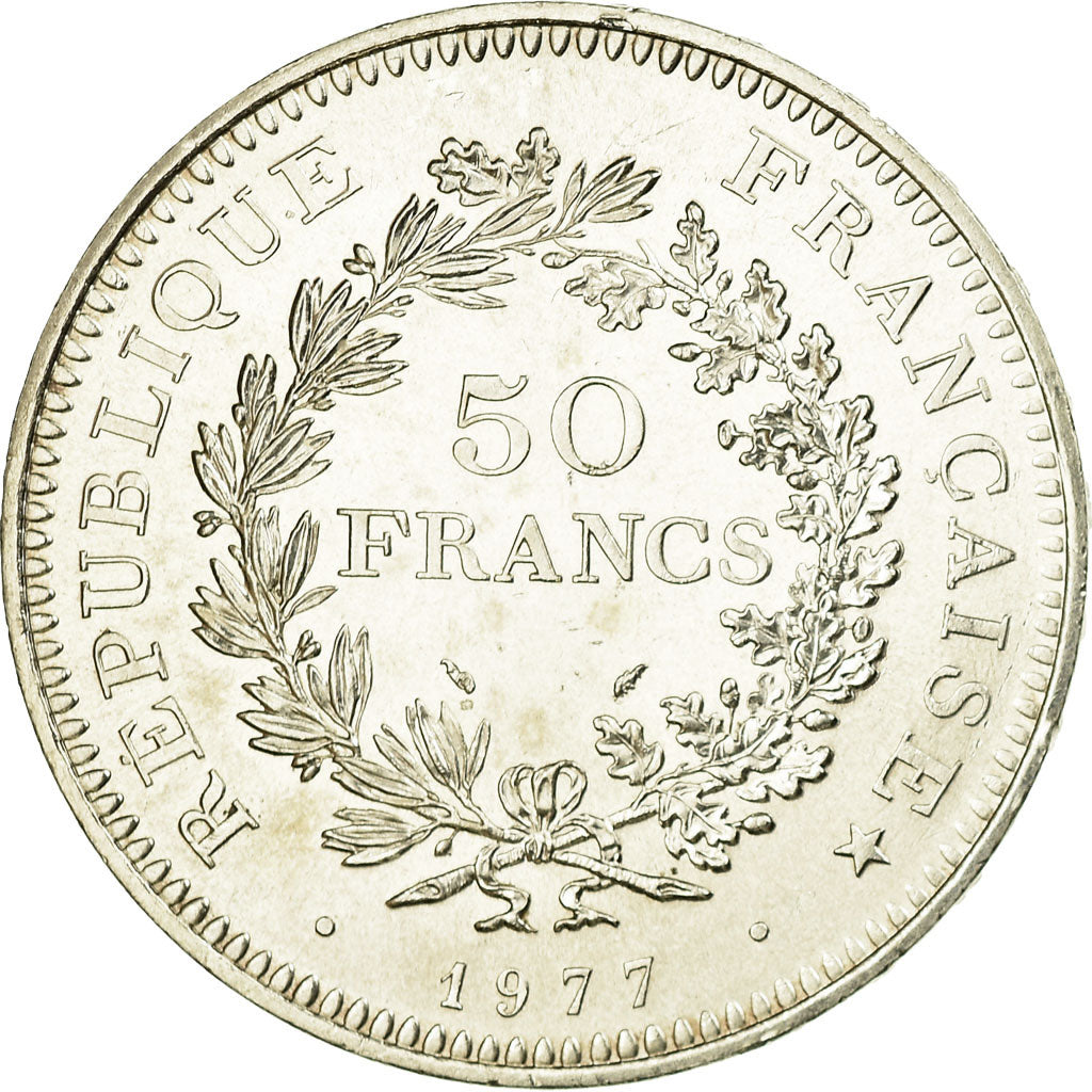 Coin, France, Hercule, 50 Francs, 1977, Paris, MS(64), Silver, KM:941.1