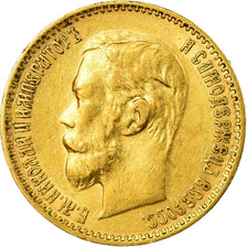 Russie, Nicholas II, 5 Roubles, 1900, St. Petersburg, TTB, Or, KM:62