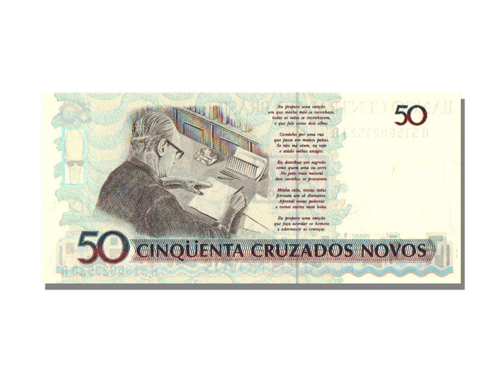 Billete, 50 Cruzeiros on 50 Cruzados Novos, Brasil, KM:223, UNC