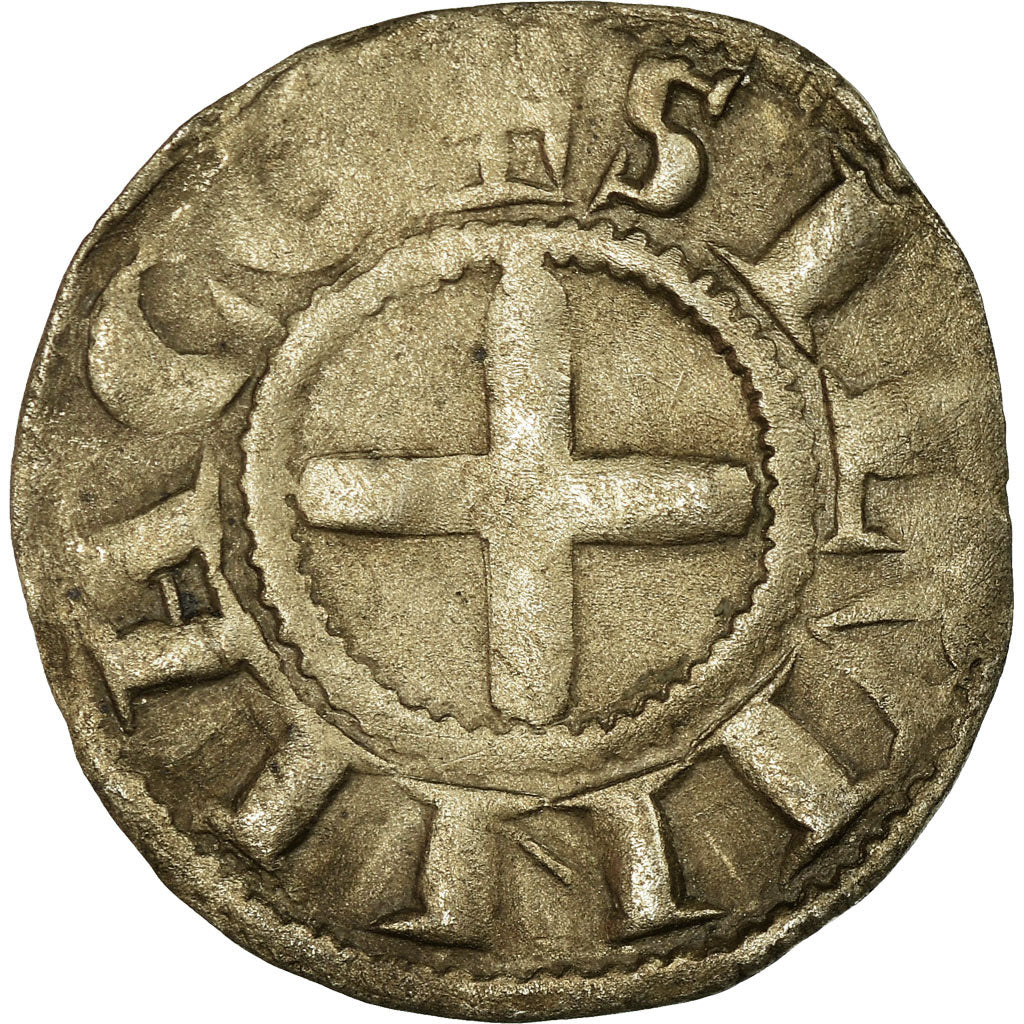Coin, France, Bourbonnais, Denarius, Souvigny, VF(30-35), Silver, Boudeau:359