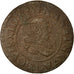 Moneta, Francia, Louis XIII, Double Tournois, 1632, Lyon, MB+, Rame, CGKL:352