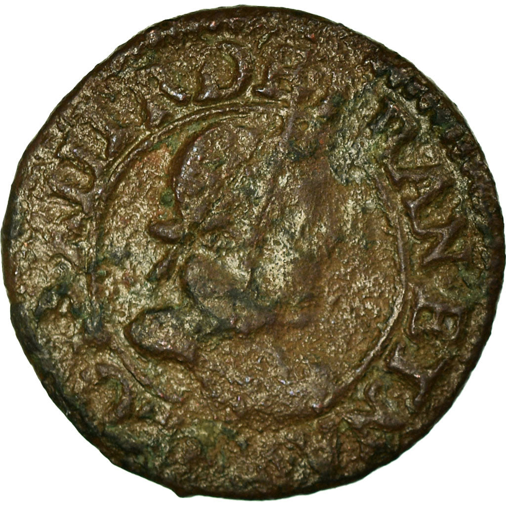 Munten, Frankrijk, Louis XIII, Double Tournois, 1619, Poitiers, FR, Koper