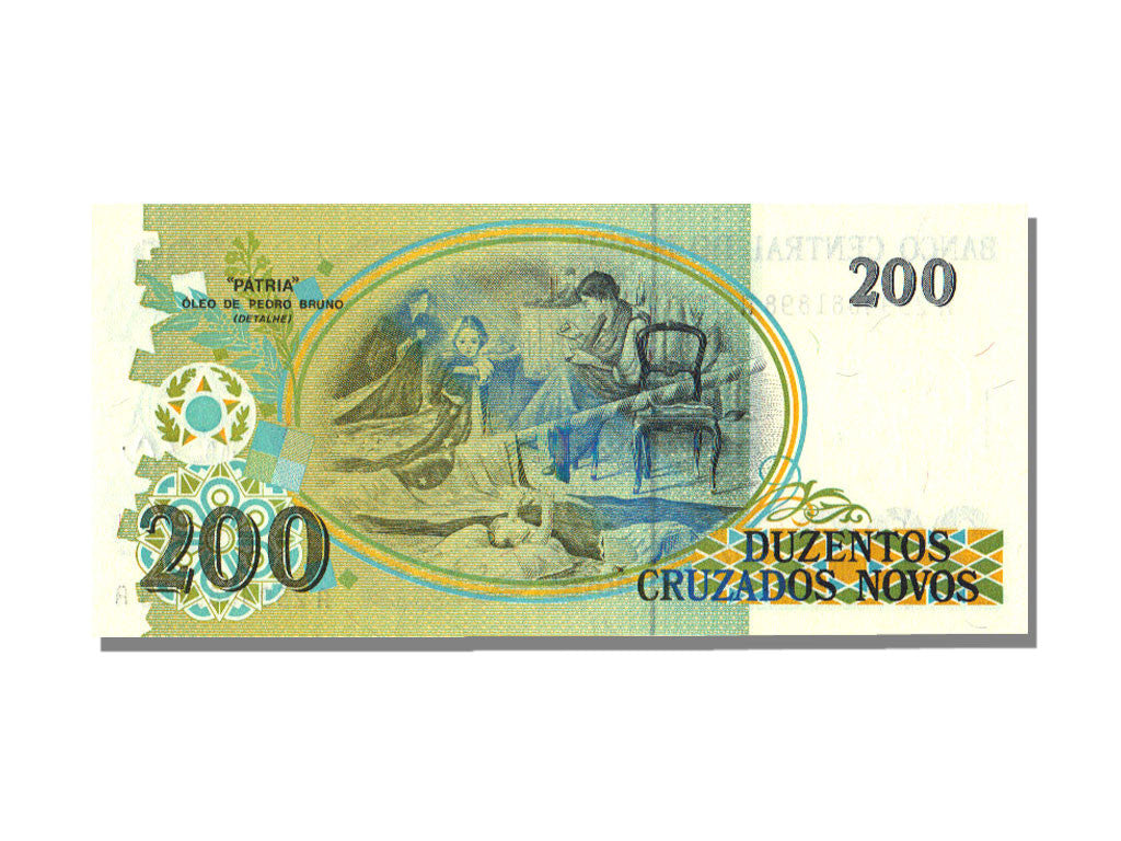 Banknote, Brazil, 200 Cruzeiros on 200 Cruzados Novos, KM:225b, UNC(65-70)