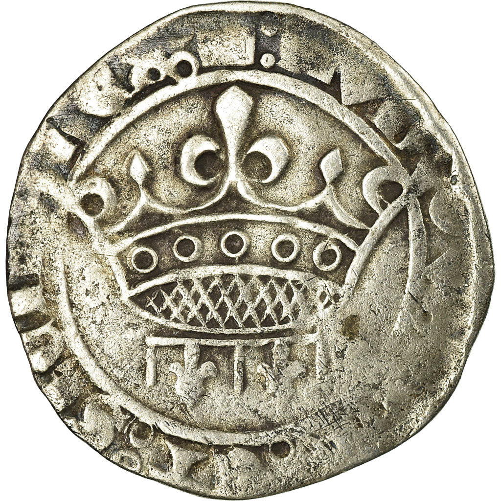 Moneta, Francia, Provence, Louis II d'Anjou, Sol coronat, 1414, Tarascon, MB+