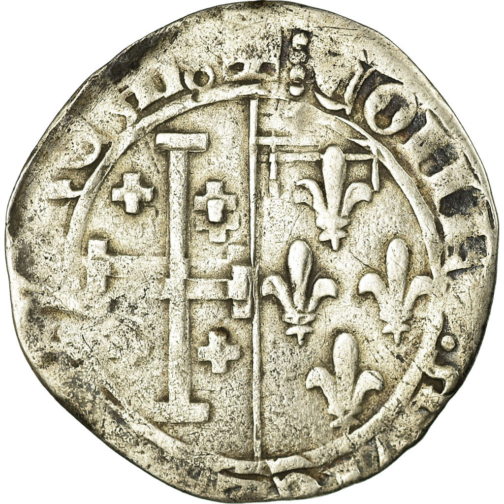 Moneta, Francia, Provence, Louis II d'Anjou, Sol coronat, 1414, Tarascon, MB+