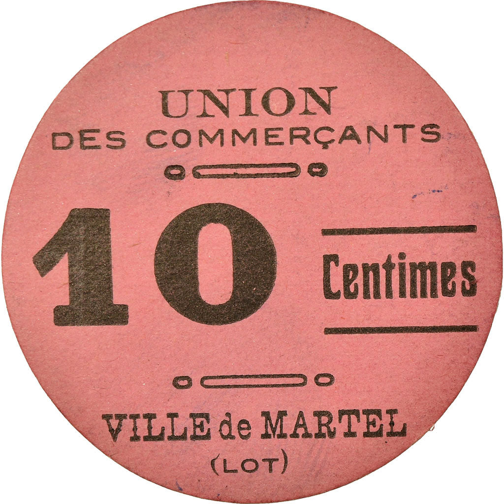 Coin, France, Union des Commerçants, Martel, 10 Centimes, AU(55-58), Cardboard