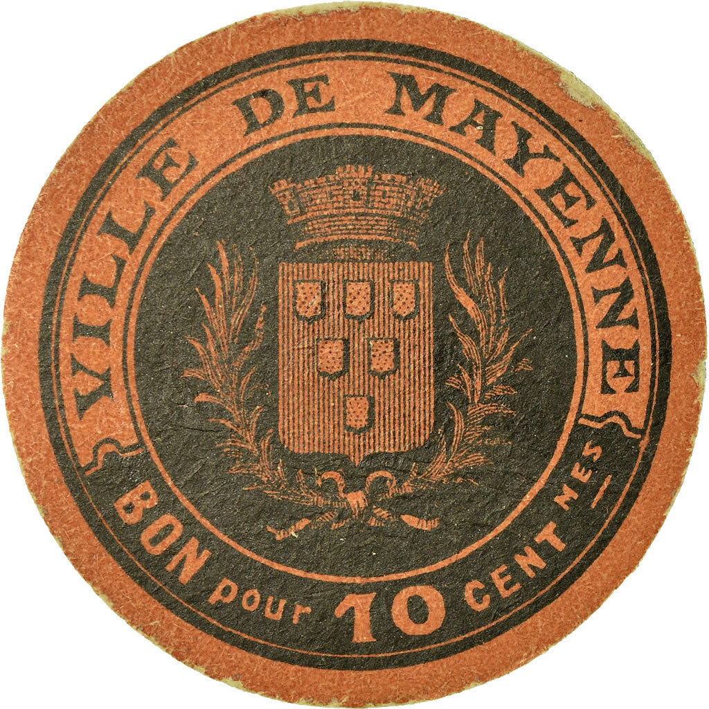Moneta, Francia, Ville de Mayenne, Mayenne, 10 Centimes, 1917-20, BB, Cardboard