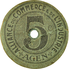 Coin, France, Alliance du Commerce & de l'Industrie, Agen, 5 Centimes