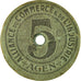 Coin, France, Alliance du Commerce & de l'Industrie, Agen, 5 Centimes