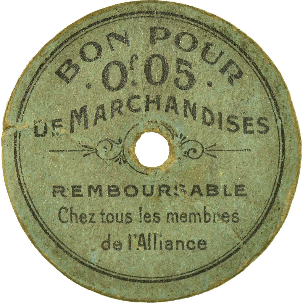 Coin, France, Alliance du Commerce & de l'Industrie, Agen, 5 Centimes