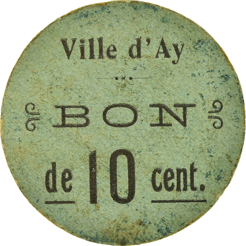 Münze, Frankreich, Ville d'Ay, Ay, 10 Centimes, SS, Cardboard