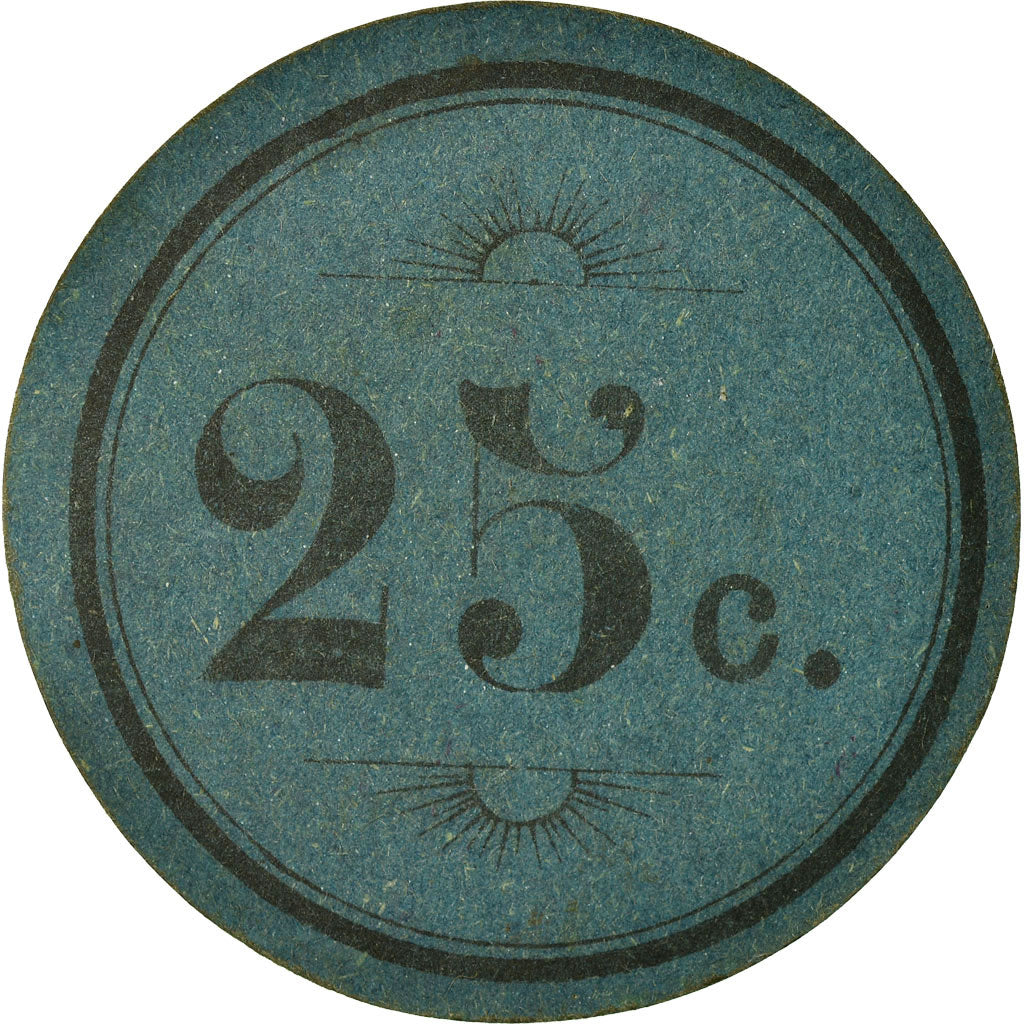 Coin, France, Service des Camps de Concentration, Auzon, 25 Centimes, 1916