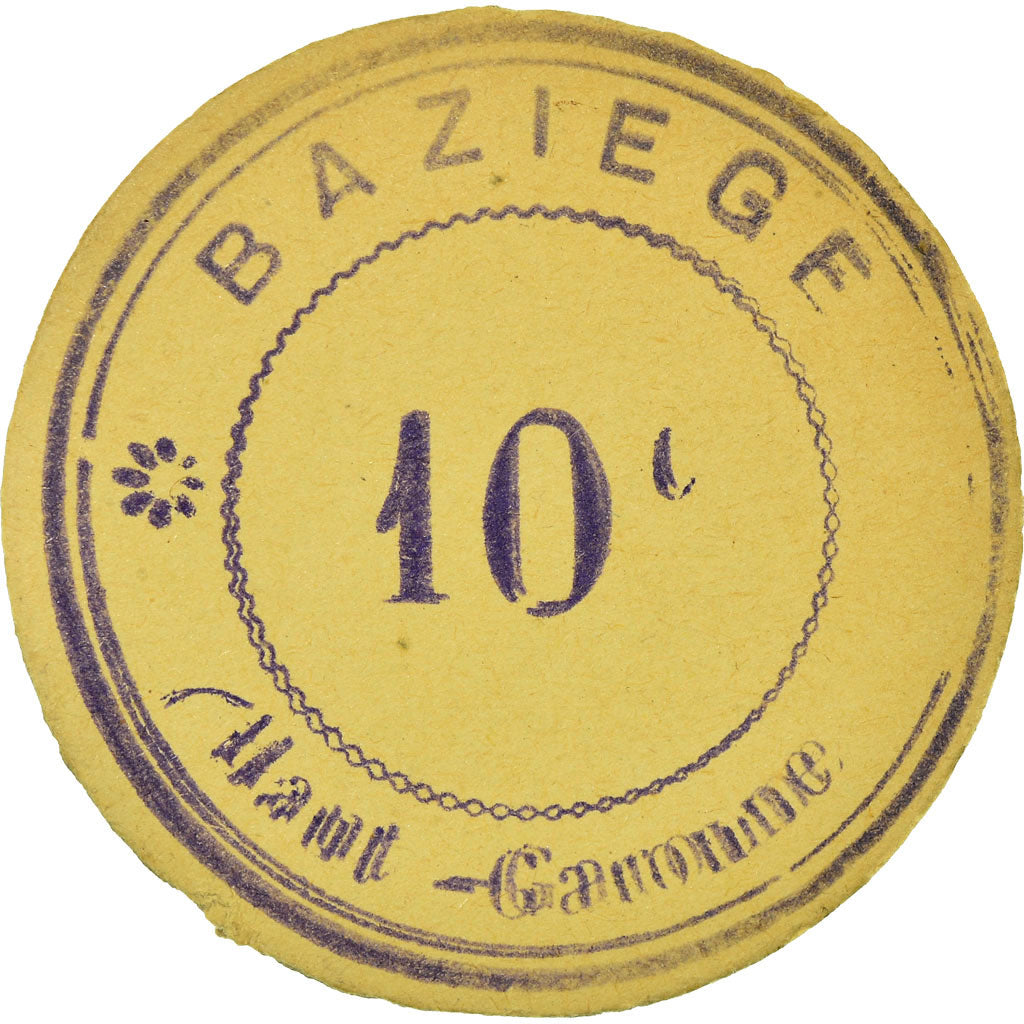 Coin, France, Mairie de Baziège, Baziège, 10 Centimes, AU(55-58), Cardboard