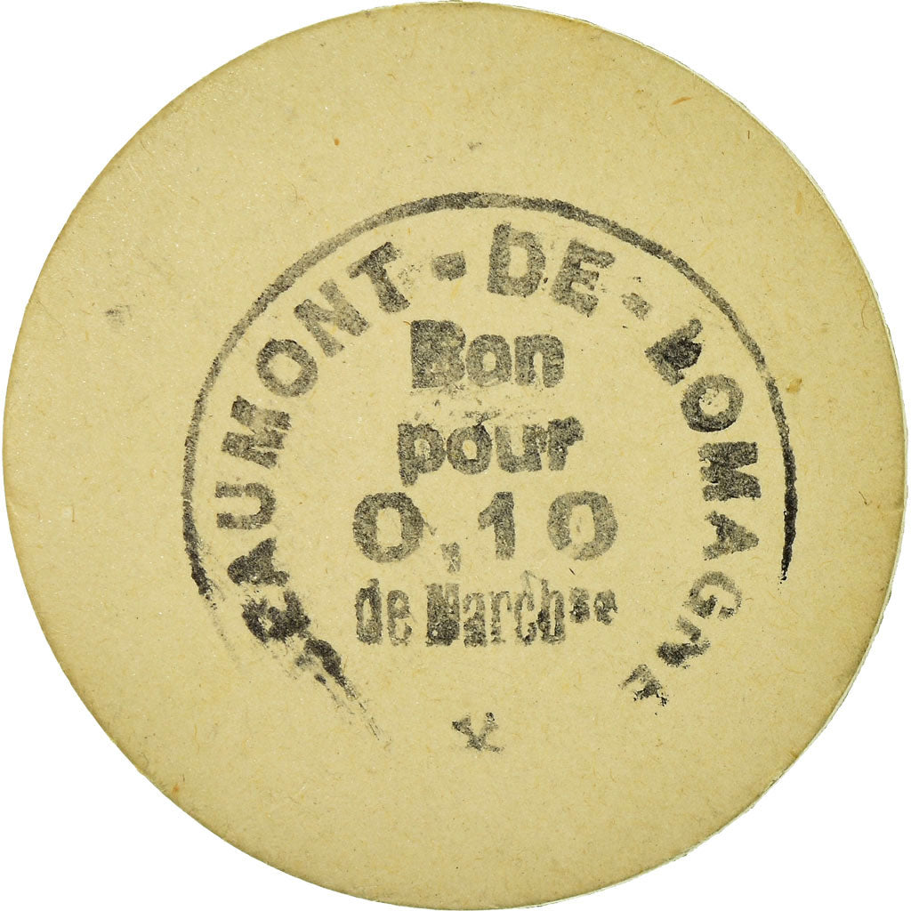 Munten, Frankrijk, Beaumont-de-Lomagne, 0.10 Franc, ZF+, Cardboard