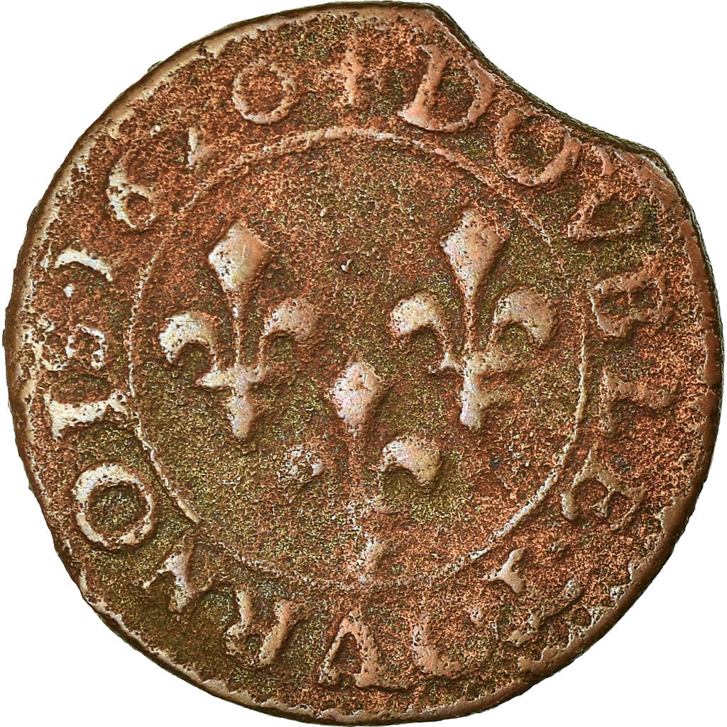 Munten, Frankrijk, Louis XIII, Double Tournois, 1620, Poitiers, FR, Koper
