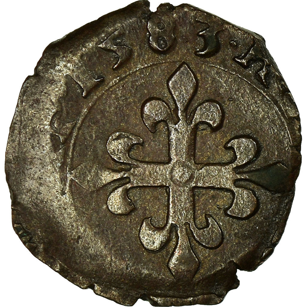 Münze, Italien, Delfino Tizzone, Liard au dauphin, 1583, Desana, SS, Billon