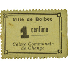 Coin, France, Ville de Bolbec, Bolbec, 1 Centime, AU(50-53), Cardboard