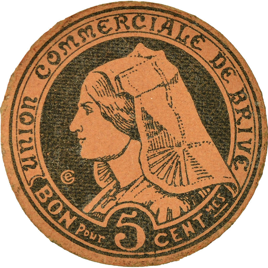 Coin, France, Union commerciale de Brive, Brive, 5 Centimes, 1917, AU(55-58)