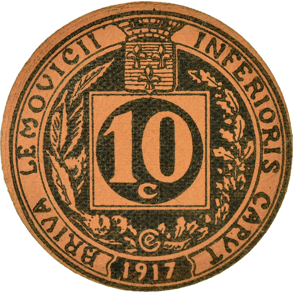Coin, France, Union commerciale de Brive, Brive, 10 Centimes, 1917, AU(55-58)