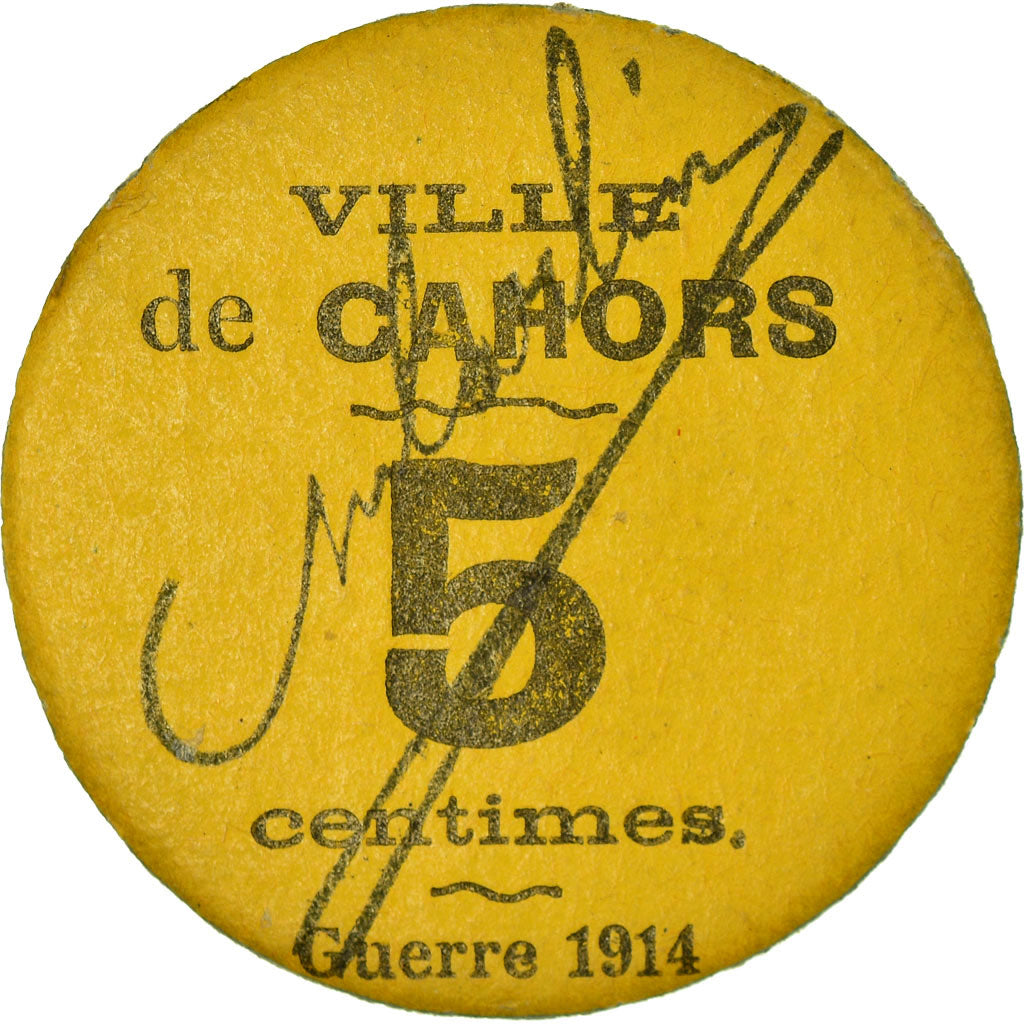 Moneta, Francja, Ville de Cahors, Guerre 1914, Cahors, 5 Centimes, 1916