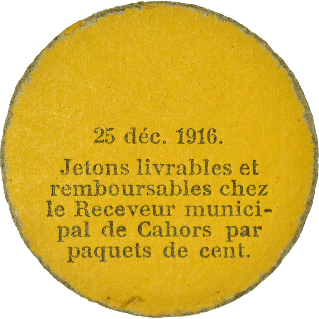 Moneta, Francja, Ville de Cahors, Guerre 1914, Cahors, 5 Centimes, 1916