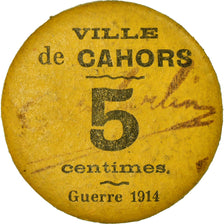 Münze, Frankreich, Ville de Cahors, Guerre 1914, Cahors, 5 Centimes, 1917, SS