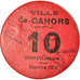 Moneta, Francia, Ville de Cahors, Guerre 1914, Cahors, 10 Centimes, 1916, BB+