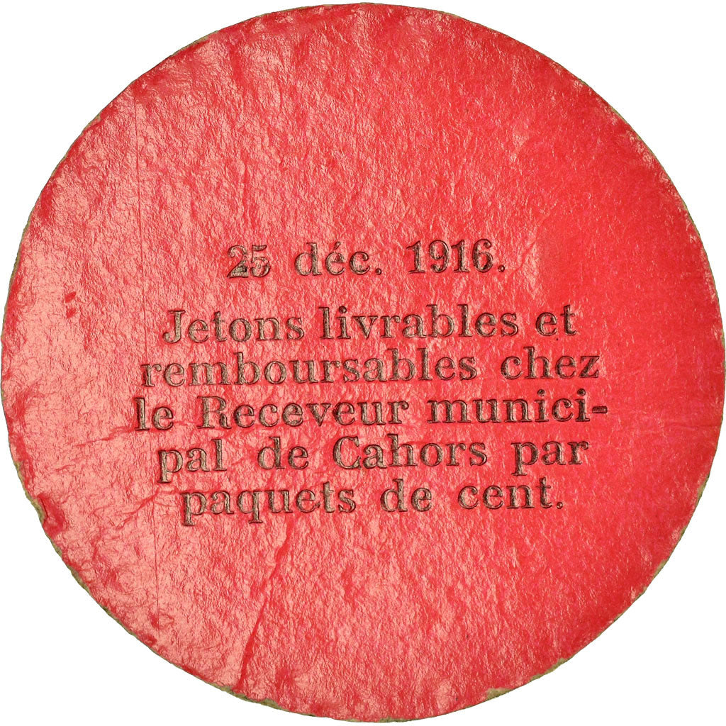 Moneta, Francia, Ville de Cahors, Guerre 1914, Cahors, 10 Centimes, 1916, BB+