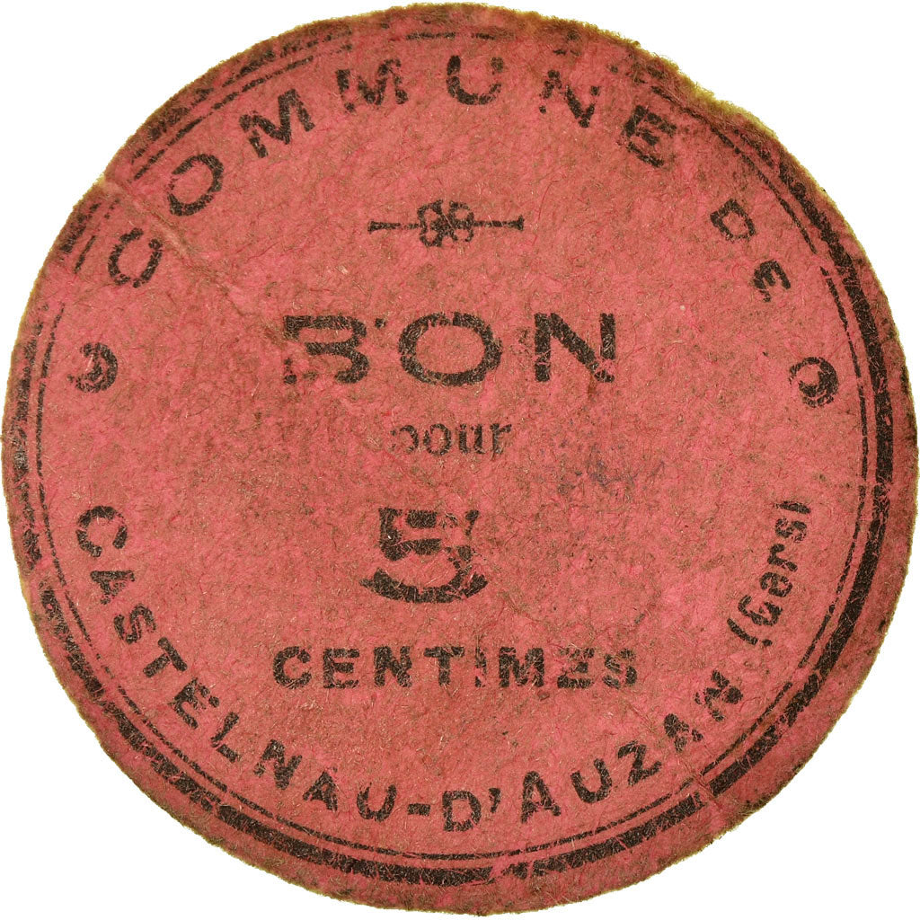 Coin, France, Commune de Castelnau d'Auzan, Castelnau d'Auzan, 5 Centimes