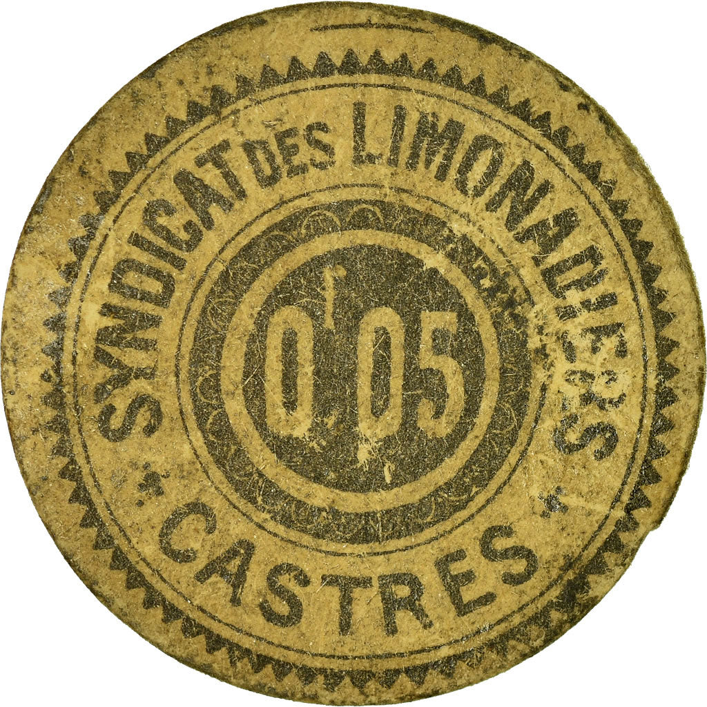 Münze, Frankreich, Syndicat des Limonadiers, Castres, 0.05 Franc, S+, Cardboard