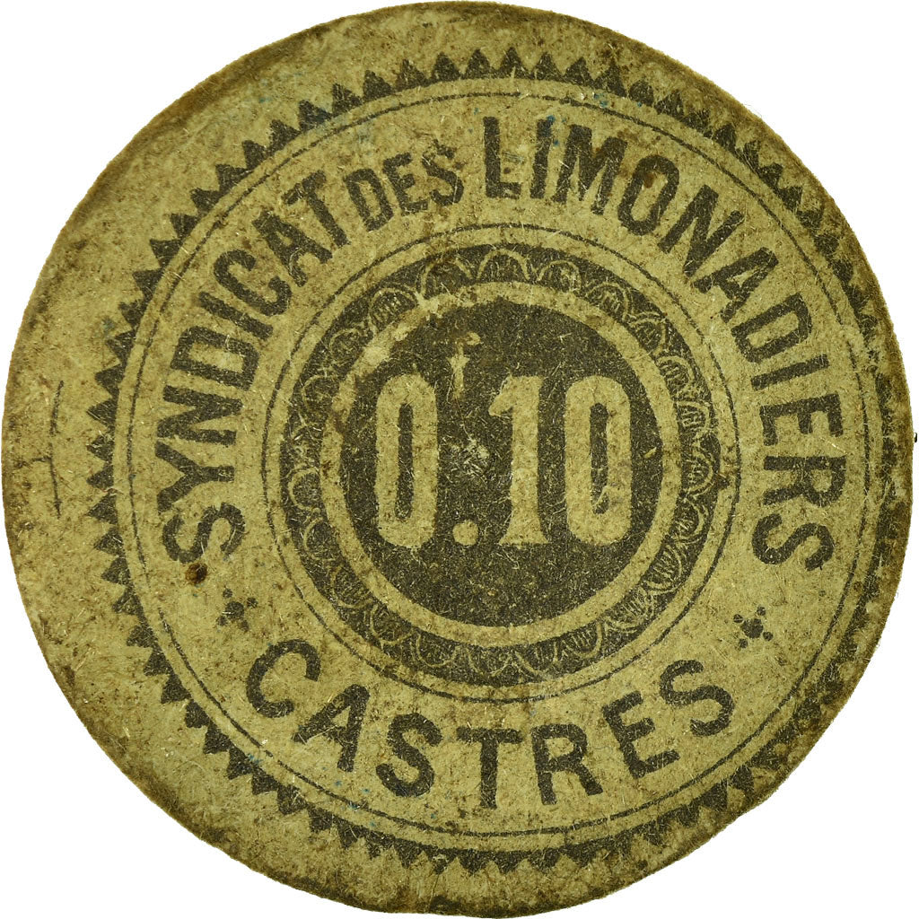 Coin, France, Syndicat des Limonadiers, Castres, 0.10 Franc, VF(30-35)