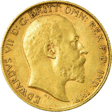 Moneta, Gran Bretagna, Edward VII, 1/2 Sovereign, 1909, BB, Oro, KM:804