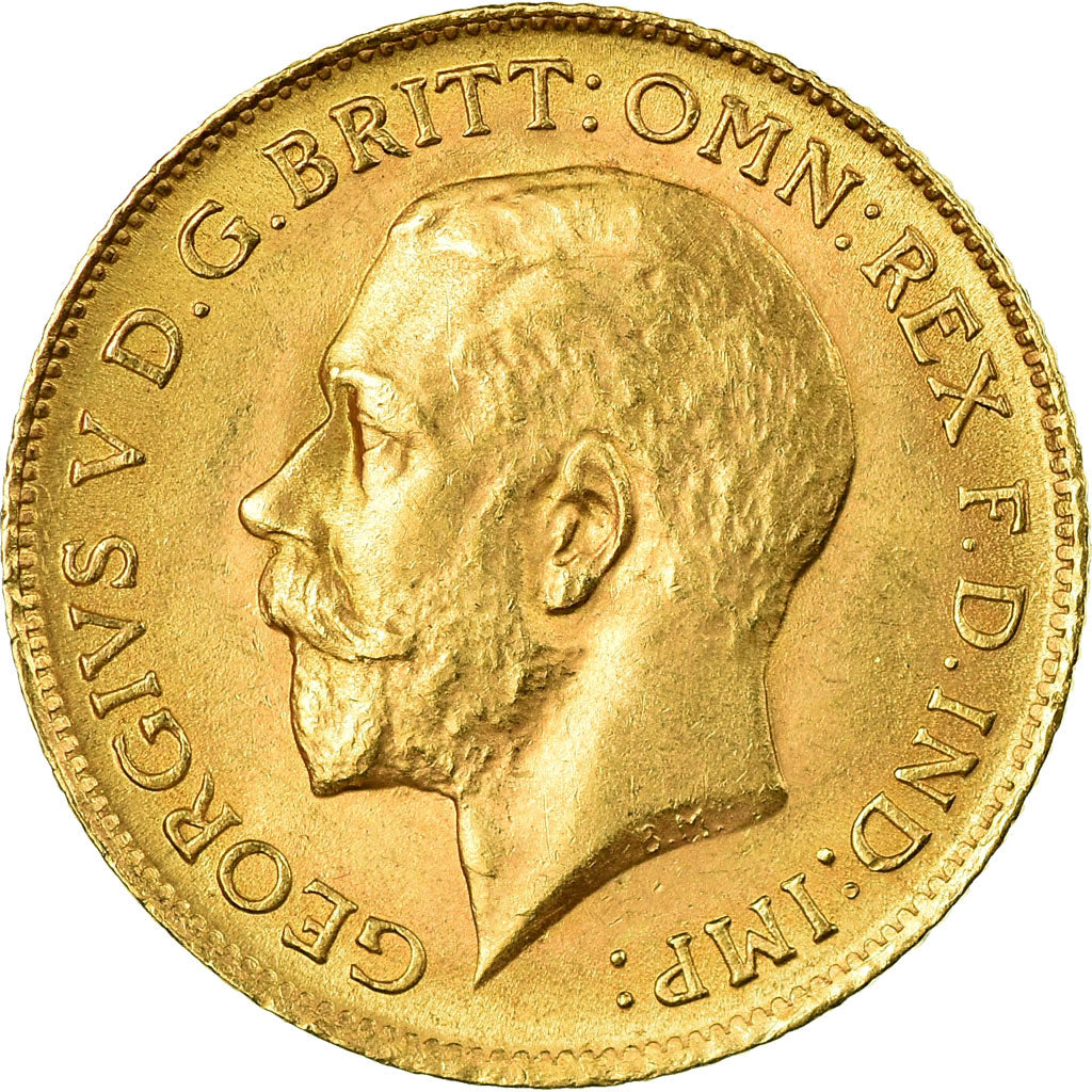 Coin, Great Britain, George V, 1/2 Sovereign, 1914, AU(55-58), Gold, KM:819