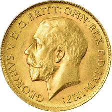 Coin, Great Britain, George V, 1/2 Sovereign, 1914, AU(55-58), Gold, KM:819