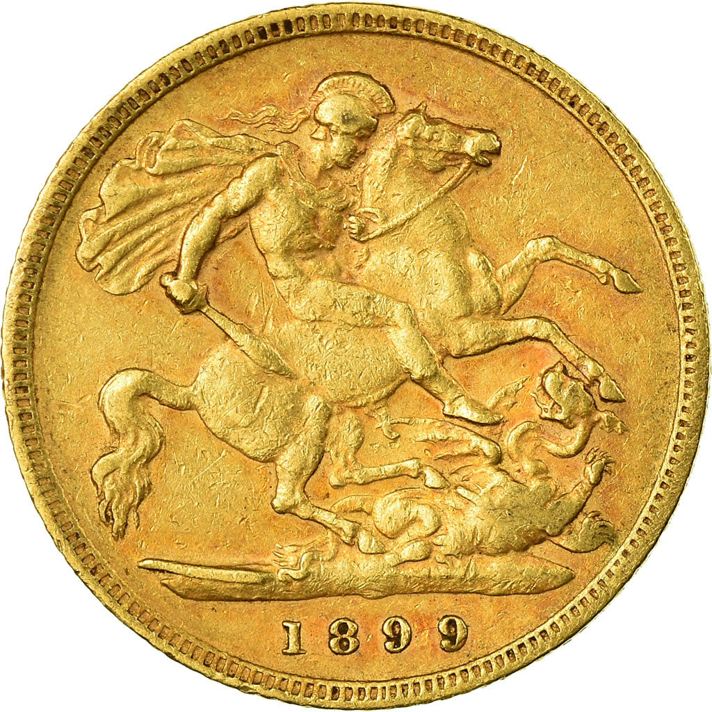 Monnaie, Grande-Bretagne, Victoria, 1/2 Sovereign, 1899, TTB, Or, KM:784