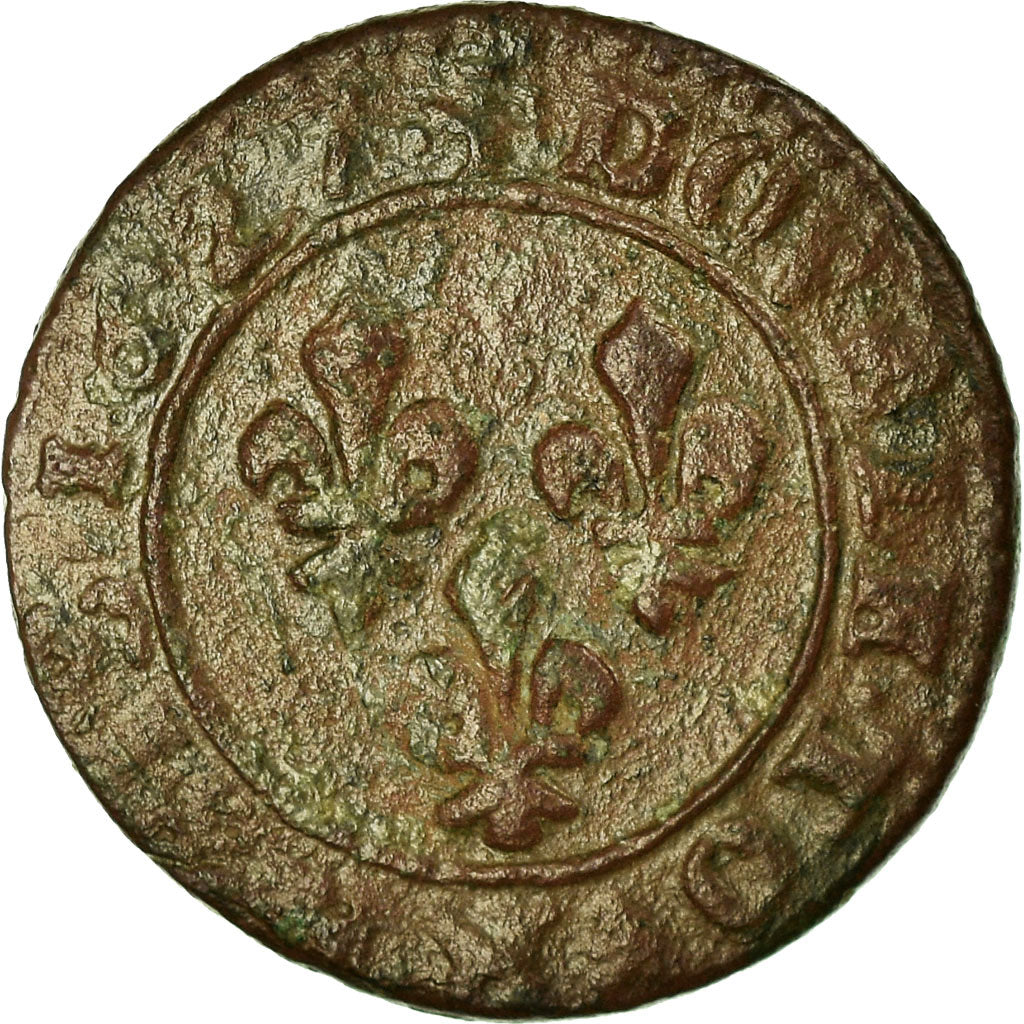 Moneta, Francia, Louis XIII, Double Tournois, 1627, St André Villeneuve les